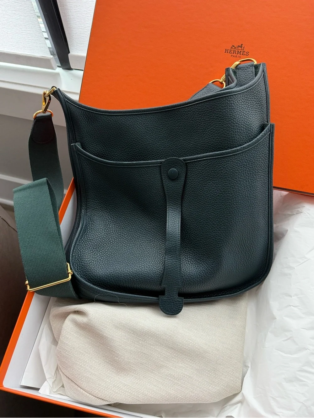 Evelyne Crossbody Bag in Dark Green